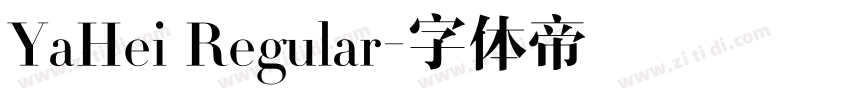 YaHei Regular字体转换